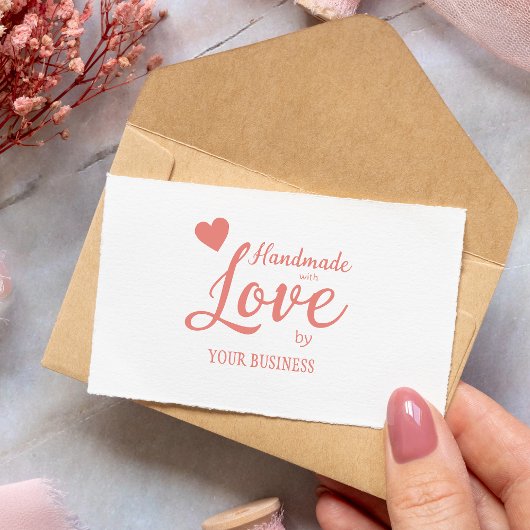 Handgemaakt met liefdescitaat voor ambachtslieden rubberstempel