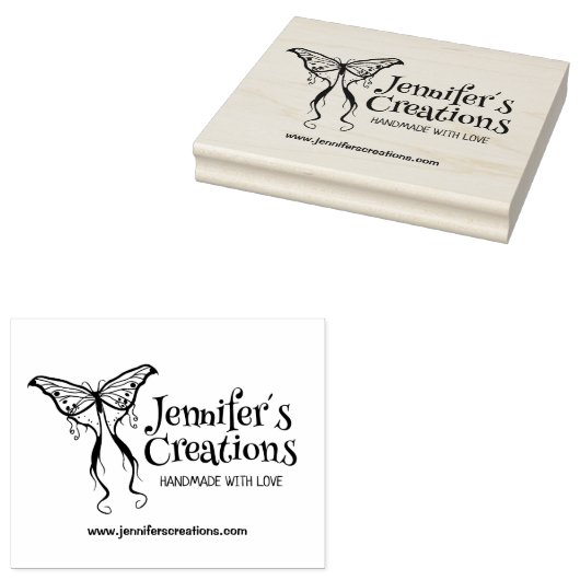 Handgemaakt met liefdescreaties, verkreute vlinder rubberstempel (Gestempeld)