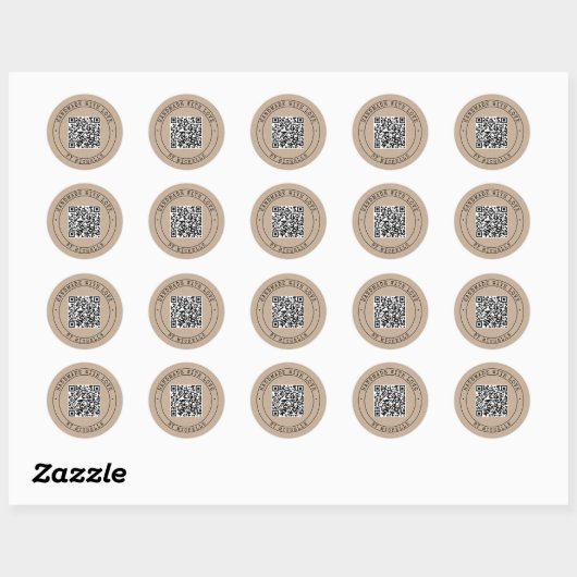 Handgemaakt met liefdeselegant script kraft Classi Ronde Sticker (Vel)