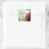 Handgemaakt met liefdesfoto van Misty Train Tracks Vierkante Sticker (Tas)