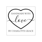 Handgemaakt met liefdesgepersonaliseerde hartipogr rubberstempel (Afrduk)