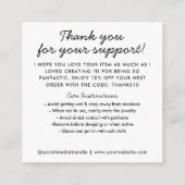 Handgemaakt met Liefdeshart Dank u Sieraden Zorg Informatiekaartje (Achterkant)