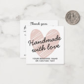 Handgemaakt met Liefdeshart Dank u Sieraden Zorg Notitiekaartje (Voorkant / Achterkant in situ)