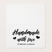 Handgemaakt met liefdeshart - Zorginstructies Visitekaartje (Buitenkant ongevouwen)