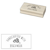 Handgemaakt met liefdesharten Aangepaste naam Rubberstempel (Gestempeld)