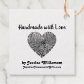 Handgemaakt met liefdeshartnaam op maat bedankjes labels (Achterkant)