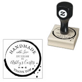 Handgemaakt met liefdesinkt vlek Dank u voor u Rubberstempel (Gestempeld)
