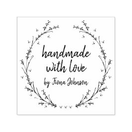 Handgemaakt met liefdeslavender harten, leed  zelfinktende stempel