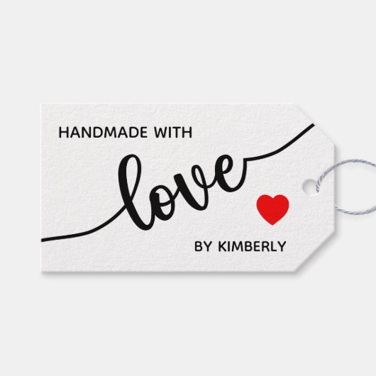 Handgemaakt met liefdesminimalistische cadeauLabel (Voorkant (Horizontaal))