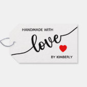 Handgemaakt met liefdesminimalistische cadeauLabel (Achterkant Horizontaal)