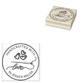 Handgemaakt met liefdesnaaigarnenaar Aangepast Rubberstempel (Gestempeld)