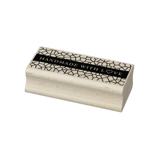 Handgemaakt met liefdesofferte op links Business S Rubberstempel (Stempel)