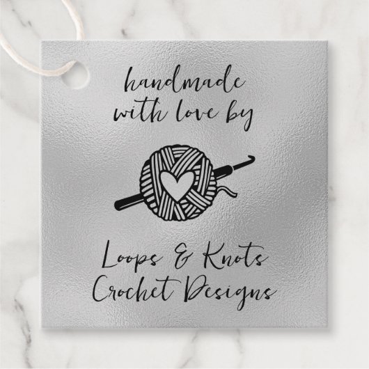 Handgemaakt met liefdesplein bedankjes labels (Voorkant)