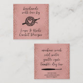 Handgemaakt met liefdesplein vierkante visitekaartje (Voorkant / Achterkant)