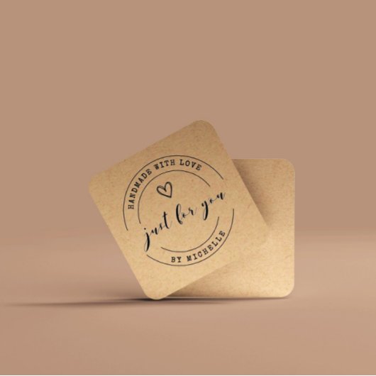 handgemaakt met liefdesscript bedankt kaart