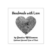 Handgemaakt met liefdesstempel Heart Name (Aangepa Rubberstempel (Afrduk)