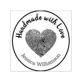 Handgemaakt met liefdesstempel Heart Name (Aangepa Zelfinktende Stempel