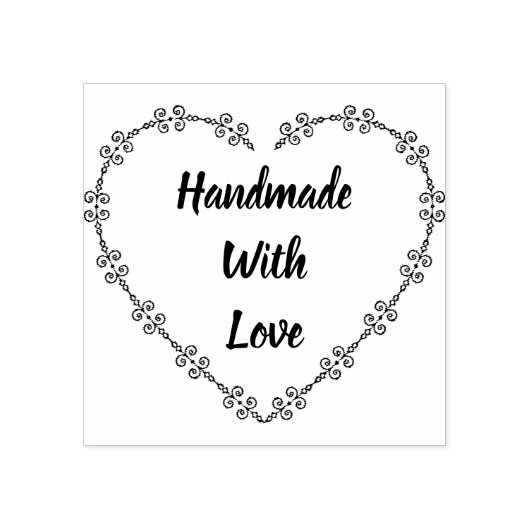 Handgemaakt met liefdesstempel rubberstempel (Afrduk)