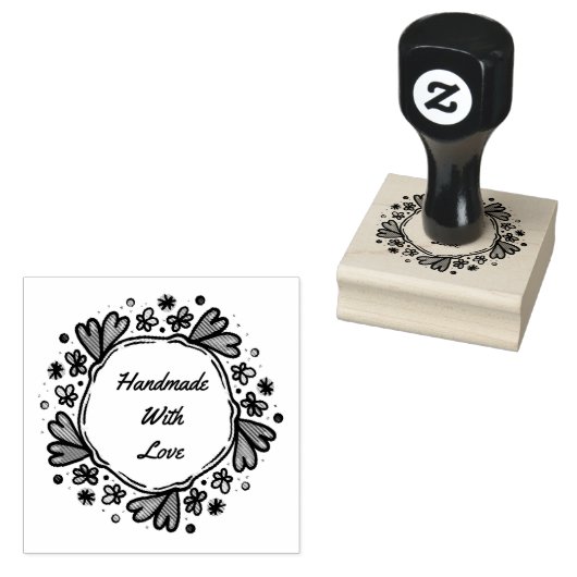 Handgemaakt met liefdesstempel rubberstempel (Gestempeld)