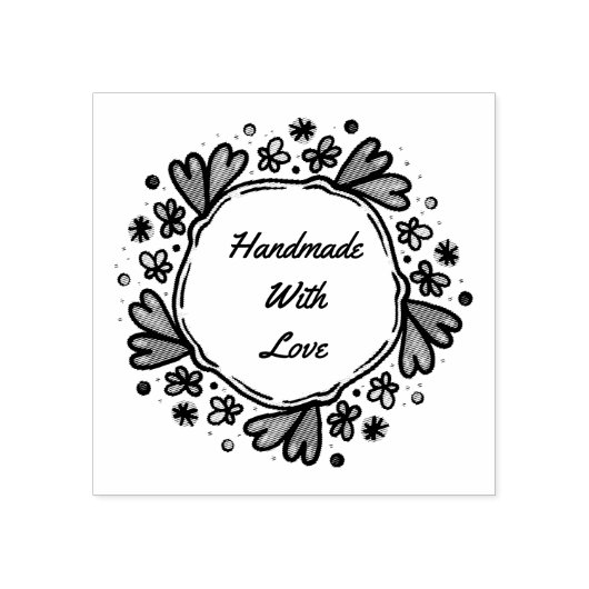 Handgemaakt met liefdesstempel rubberstempel (Afrduk)