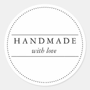 Handgemaakt met liefdessticker ronde sticker