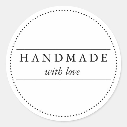 Handgemaakt met liefdessticker ronde sticker (Voorkant)