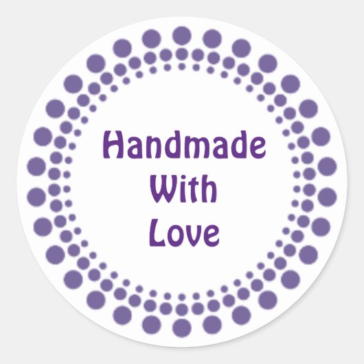 Handgemaakt met liefdesstickers ronde sticker (Voorkant)