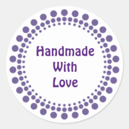 Handgemaakt met liefdesstickers ronde sticker