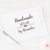 Handgemaakt met liefdeswitscript, aangepast rechthoekige sticker (Envelop)