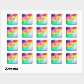 Handgemaakt met Love Beauful Rainbow-kleuren Vierkante Sticker (Vel)