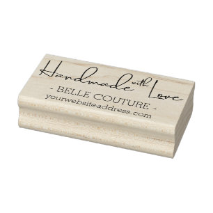 Handgemaakt met Love Bedrijfsnaam & Website Rubberstempel