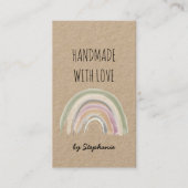 Handgemaakt met Love Boho Rainbow Kraft Paper Rust Visitekaartje (Voorkant)