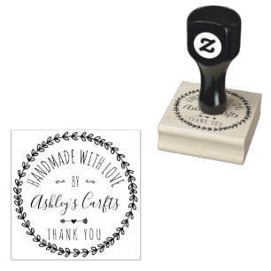 Handgemaakt met Love boho rustic Bedankt Rubberstempel