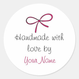 Handgemaakt met Love Bow Sticker