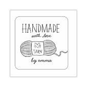 Handgemaakt met Love Breigaren Rubberstempel (Afrduk)