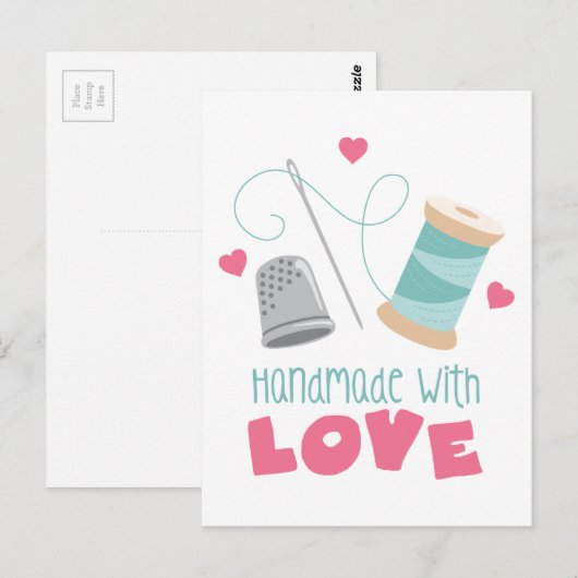 Handgemaakt met Love Briefkaart (Voorkant / Achterkant)