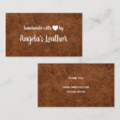 Handgemaakt met Love Brown Leather Visitekaartje (Voorkant / Achterkant)