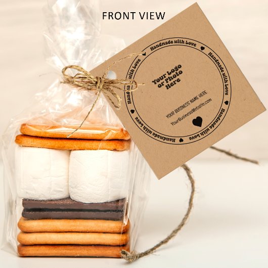 Handgemaakt met Love Business Insert - Monochromat Bedankjes Labels