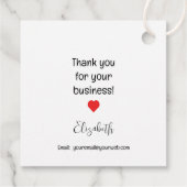 Handgemaakt met Love Business Insert - Red Heart Bedankjes Labels (Achterkant)