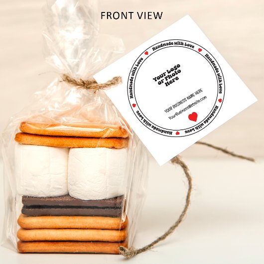 Handgemaakt met Love Business Insert - Red Heart Bedankjes Labels