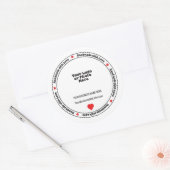 Handgemaakt met Love Business Insert - Red Heart Ronde Sticker (Envelop)