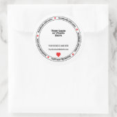 Handgemaakt met Love Business Insert - Red Heart Ronde Sticker (Tas)