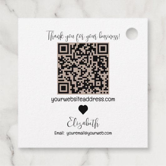 Handgemaakt met Love Business Promo - Kraft Bedankjes Labels (Achterkant)