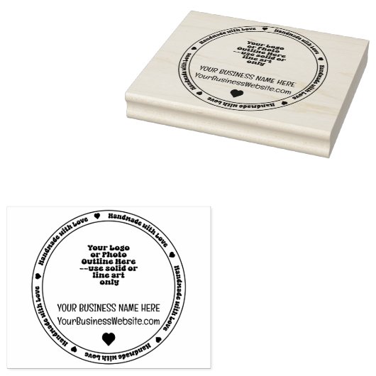 Handgemaakt met Love Business Promo - Monochromati Rubberstempel (Gestempeld)