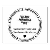Handgemaakt met Love Business Promo - Monochromati Rubberstempel (Afrduk)