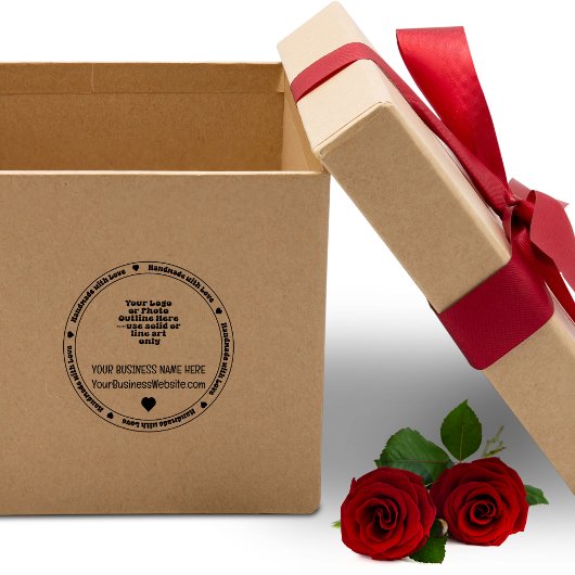 Handgemaakt met Love Business Promo - Monochromati Rubberstempel