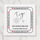 Handgemaakt met Love Business promotionele insert Bedankjes Labels (Voorkant)
