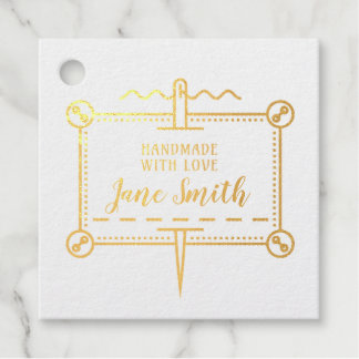 Handgemaakt met Love | Buttonnen en naaldontwerp Bedankjes Labels