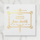 Handgemaakt met Love | Buttonnen en naaldontwerp Bedankjes Labels (Voorkant)