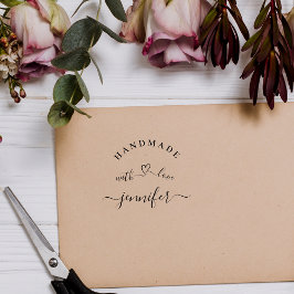 Handgemaakt met Love Chic Modern Script Rubber Sta Rubberstempel